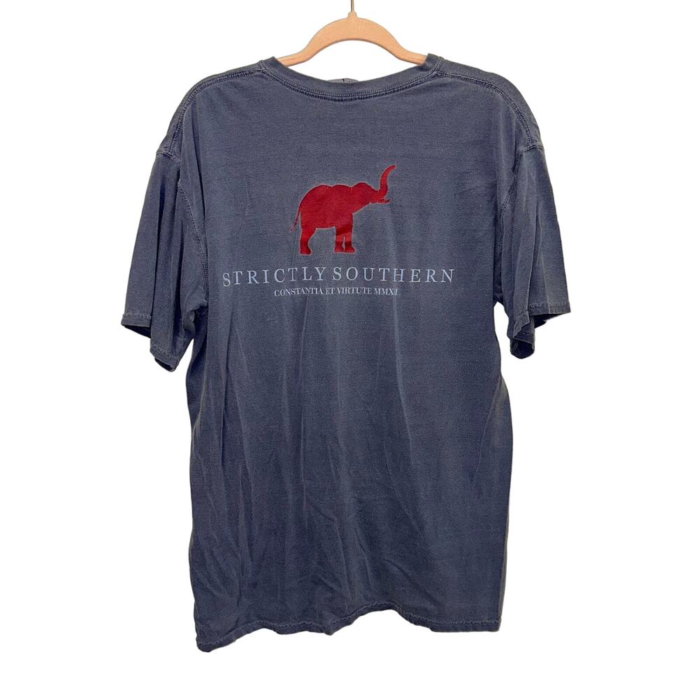 Strictly Southern Elephant Graphic T-Shirt Large Blue Pocket Tee Short Sleeve - Picture 2 of 4